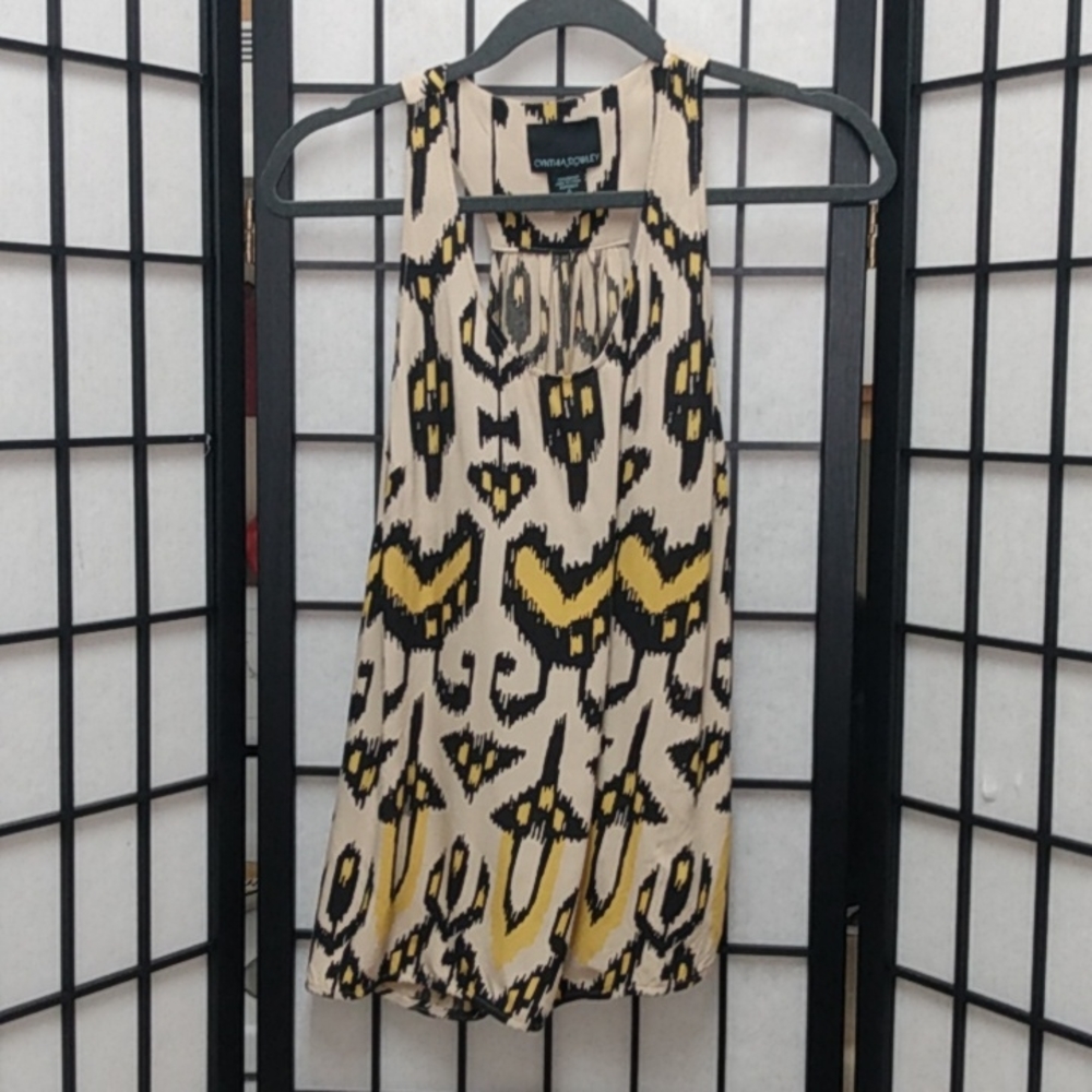 Cynthia Rowley Ikat print racerback tank blouse size small